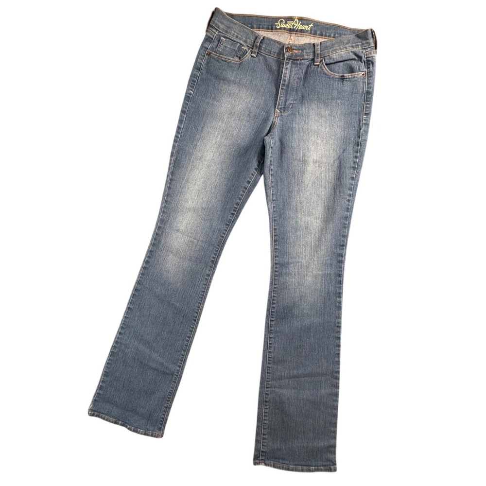 Old Navy The Sweetheart Blue Wash Denim Jeans Womens 10 Tall Waist Straight Leg
